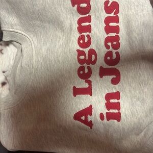 Wrangler Gray Crew Neck Sweater with Red Text